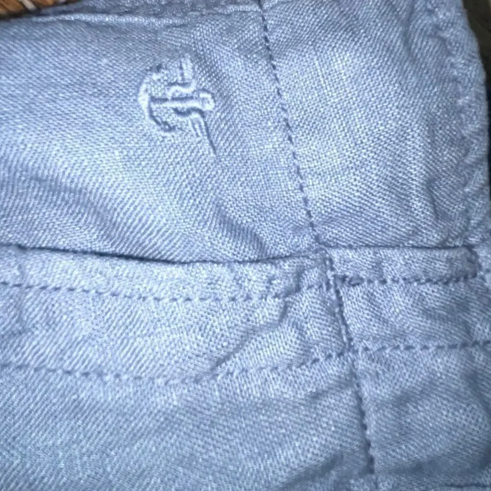 Blanc Bleu Mens Linen Trousers FR 52 US 42 Dusty Blue Lightweight Summer Preppy